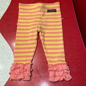 Little Girls Striped + Ruffled Cuffs Leggings!